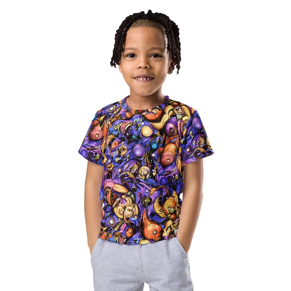 Prismatic Menagerie on Kids Crew Neck T-Shirt — Front