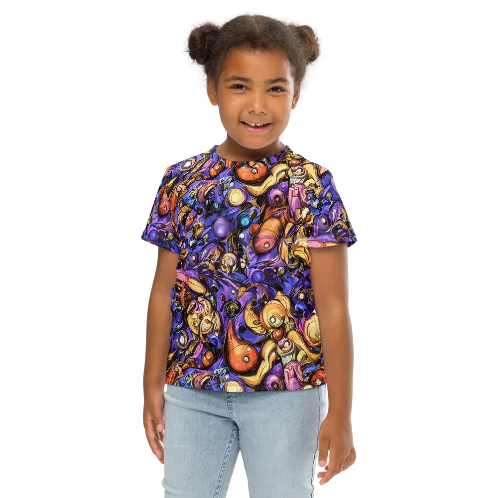 Prismatic Menagerie on Kids Crew Neck T-Shirt — Front