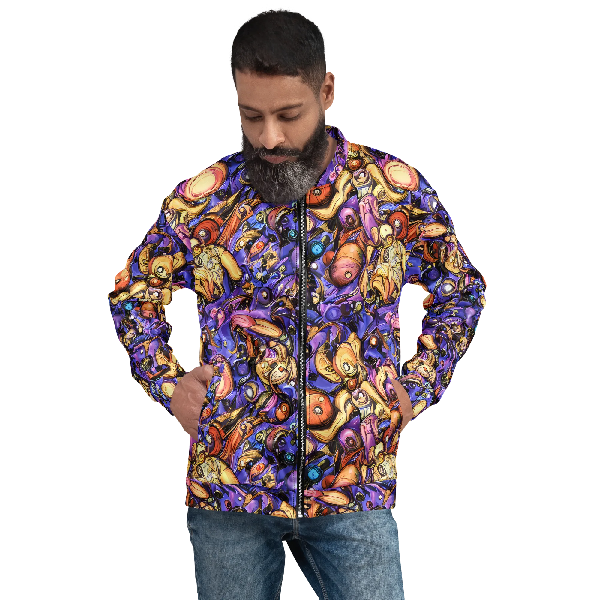 Prismatic Menagerie on Bomber Jacket — Front