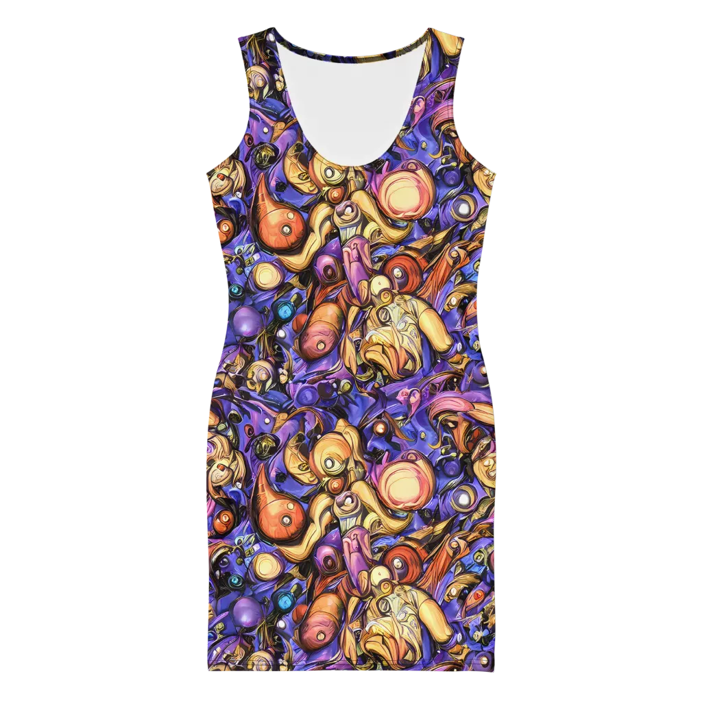Prismatic Menagerie on Bodycon Dress — Front