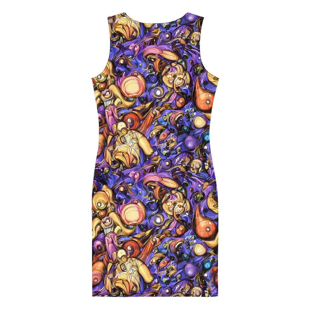 Prismatic Menagerie on Bodycon Dress — Back