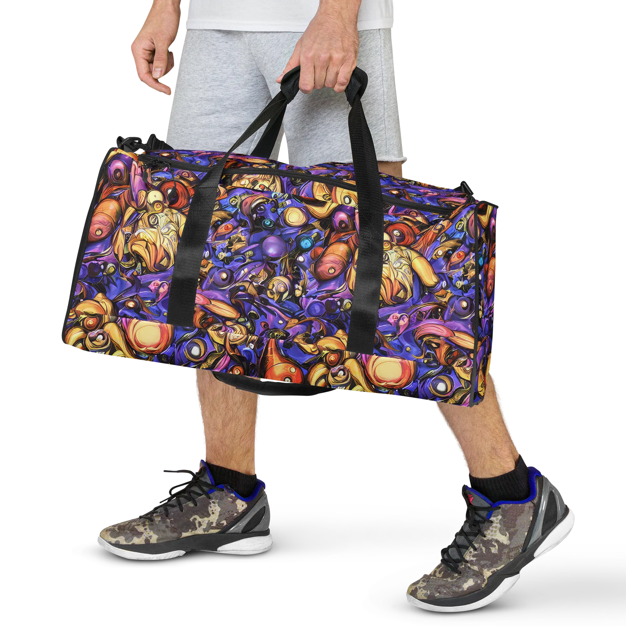 Prismatic Menagerie on Duffle Bag — Front
