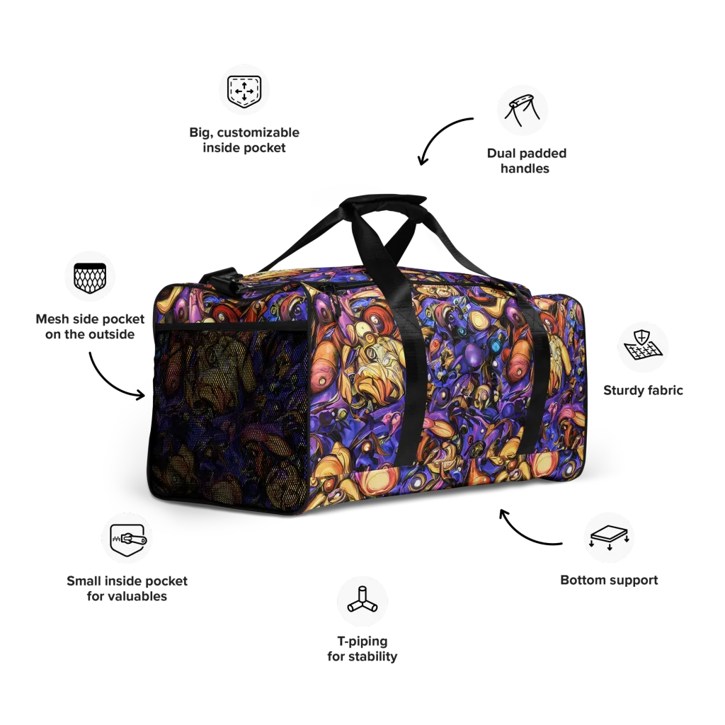Prismatic Menagerie on Duffle Bag — Right Front
