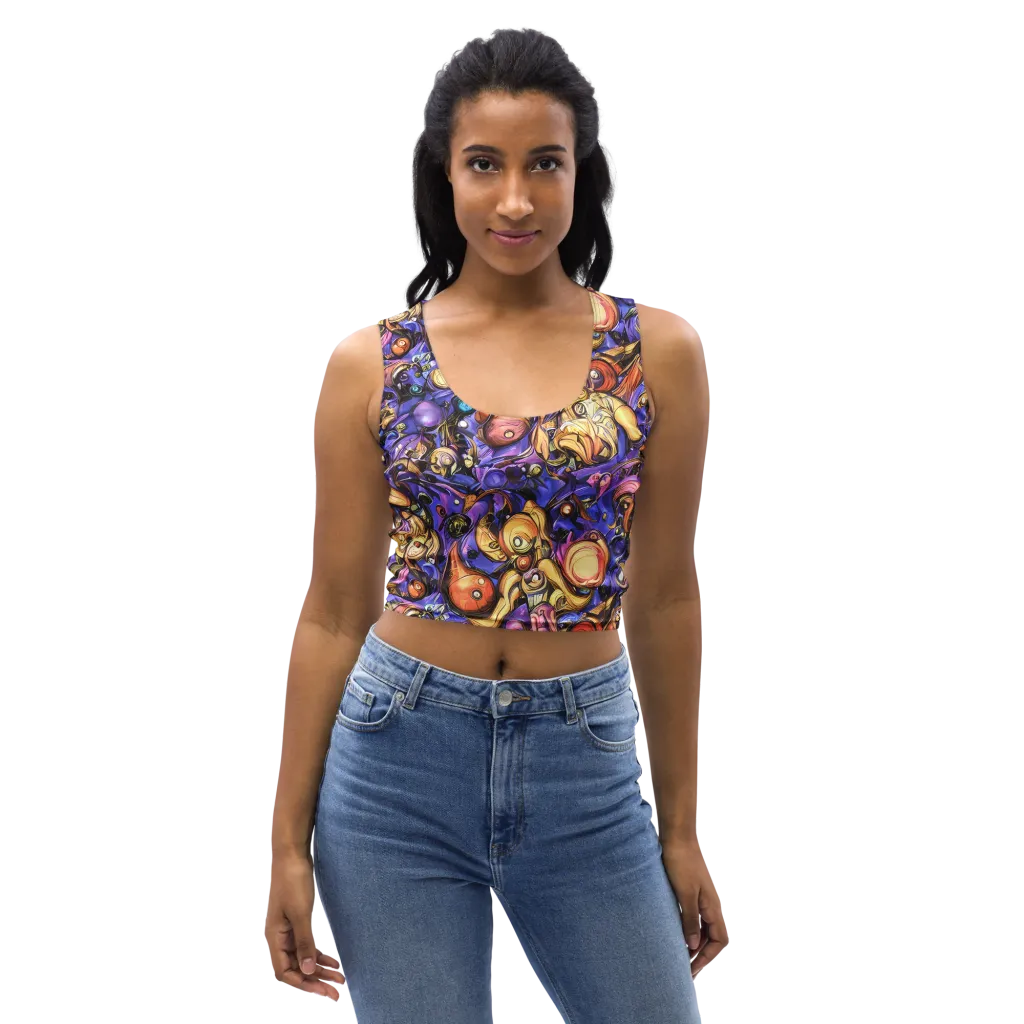 Prismatic Menagerie on Crop Top — Front