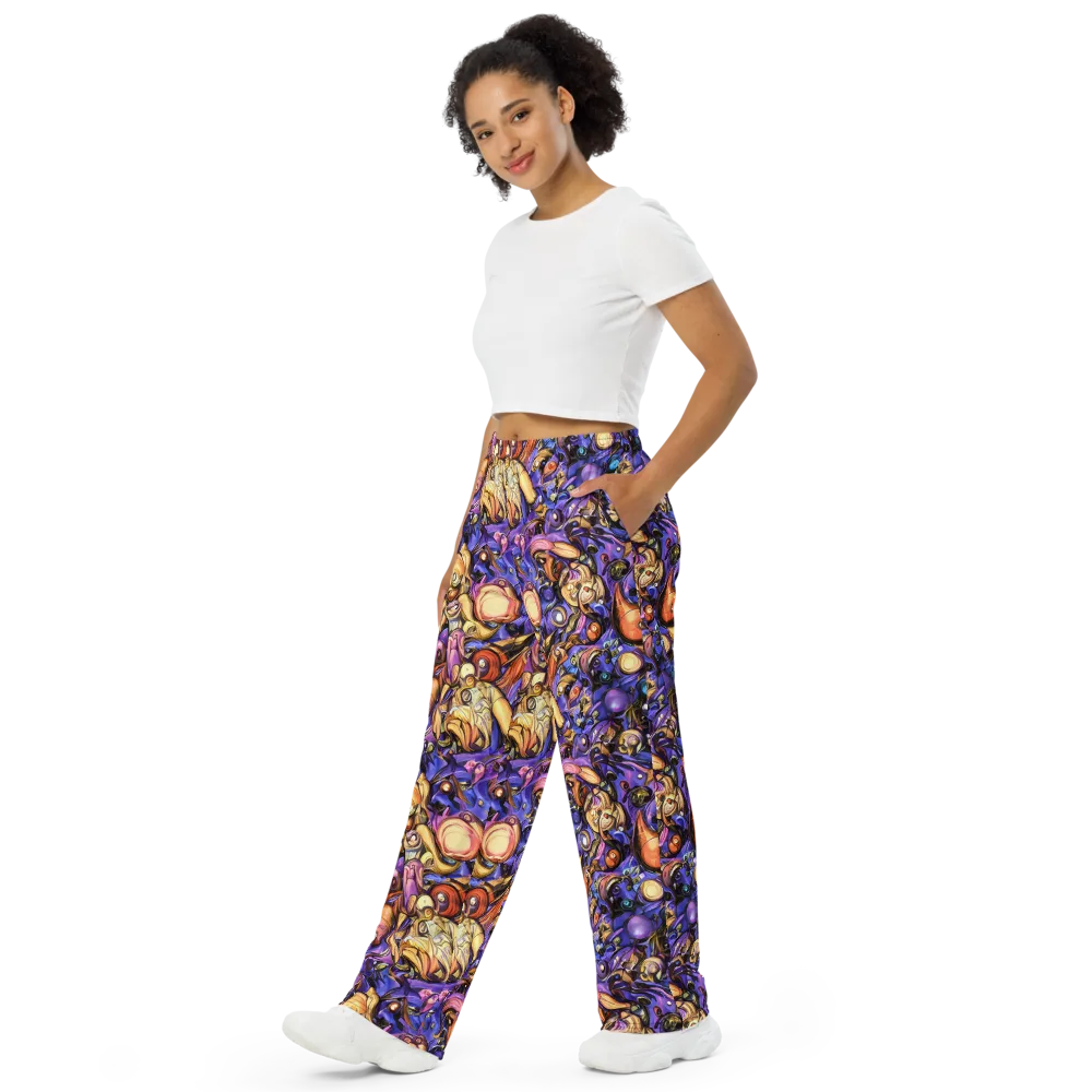 Prismatic Menagerie on Wide-Leg Pants — Left Front