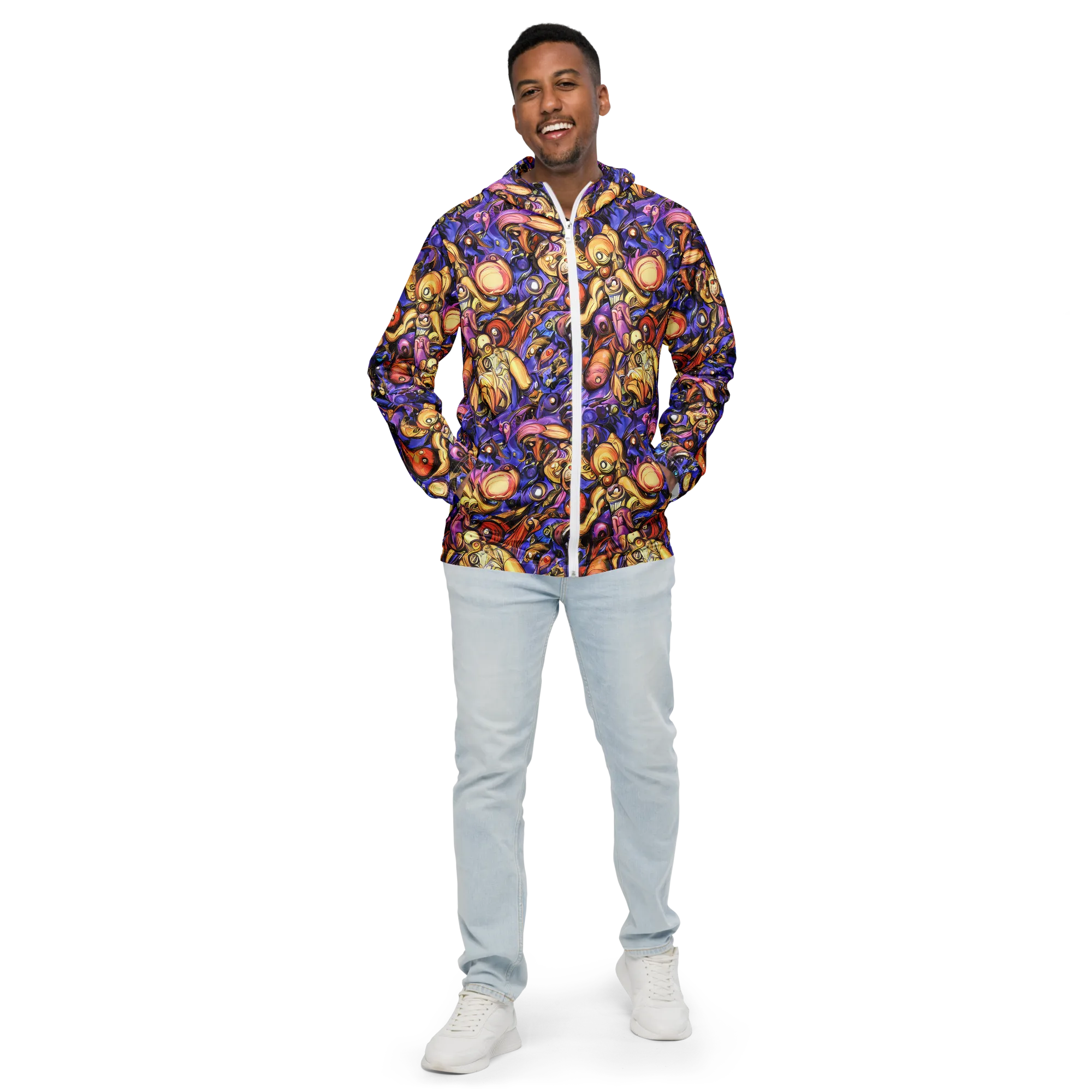 Prismatic Menagerie on Men's Windbreaker — Front