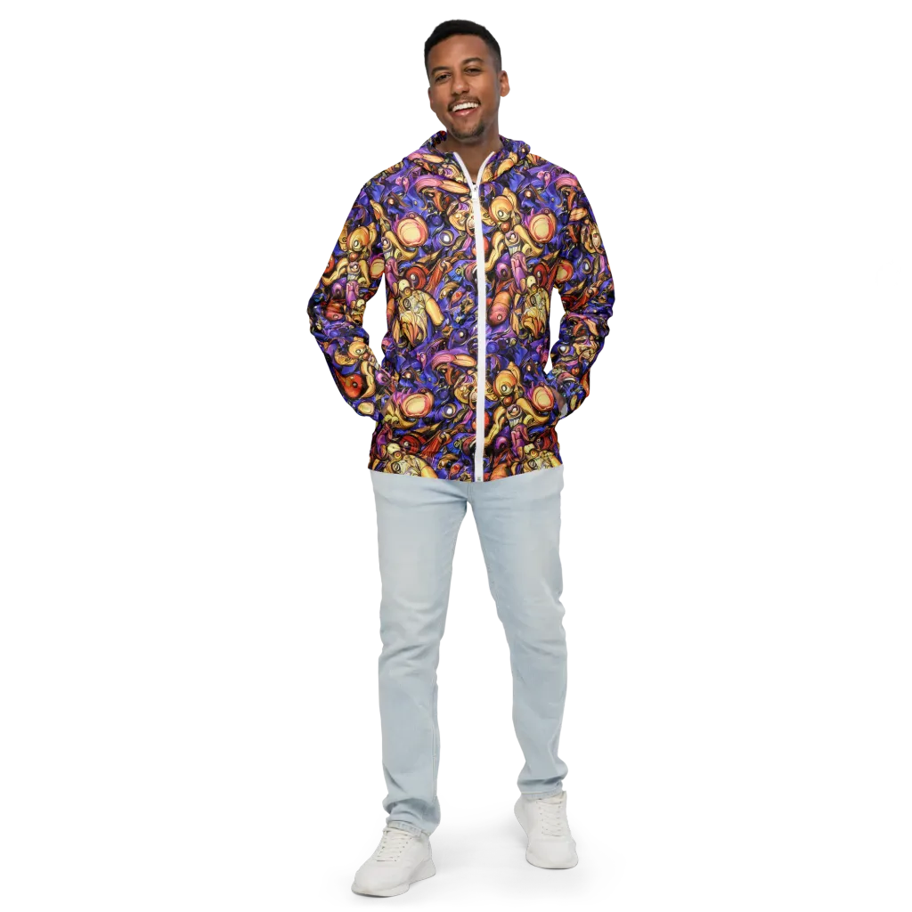 Prismatic Menagerie on Men's Windbreaker — Front