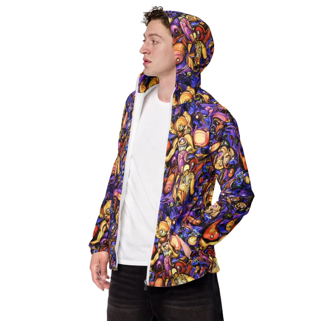 Prismatic Menagerie on Men's Windbreaker — Left Front