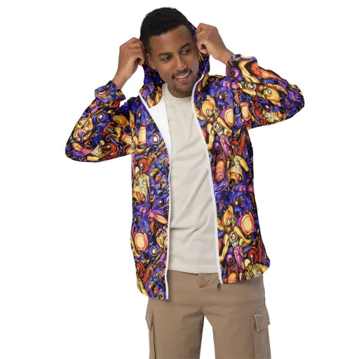 Prismatic Menagerie on a Men's Windbreaker
