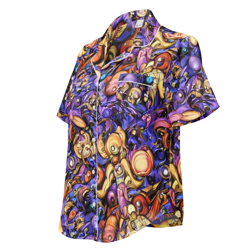 Prismatic Menagerie on Women's Short Sleeve Pajama Top — Left Front