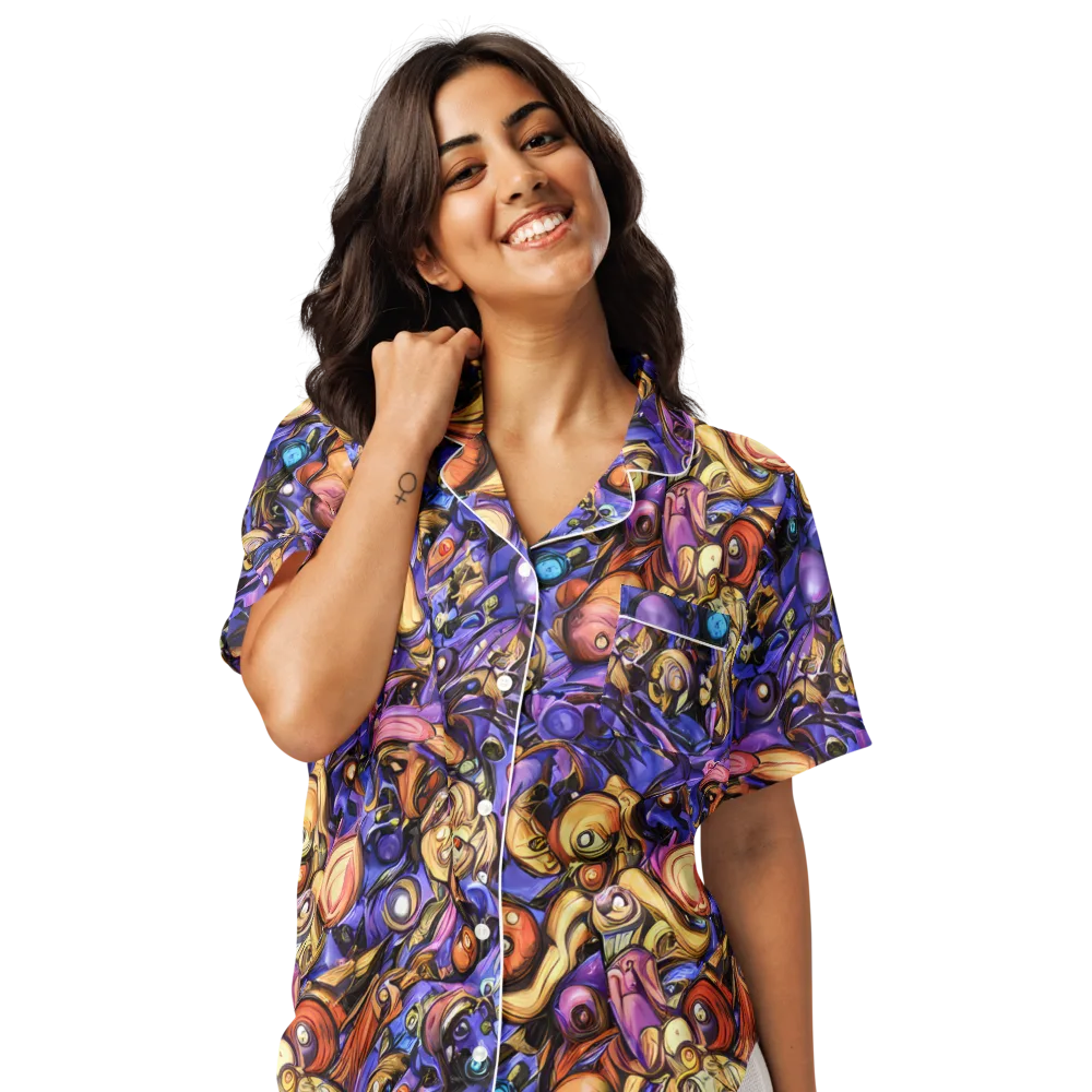 Prismatic Menagerie on Women's Short Sleeve Pajama Top — Front
