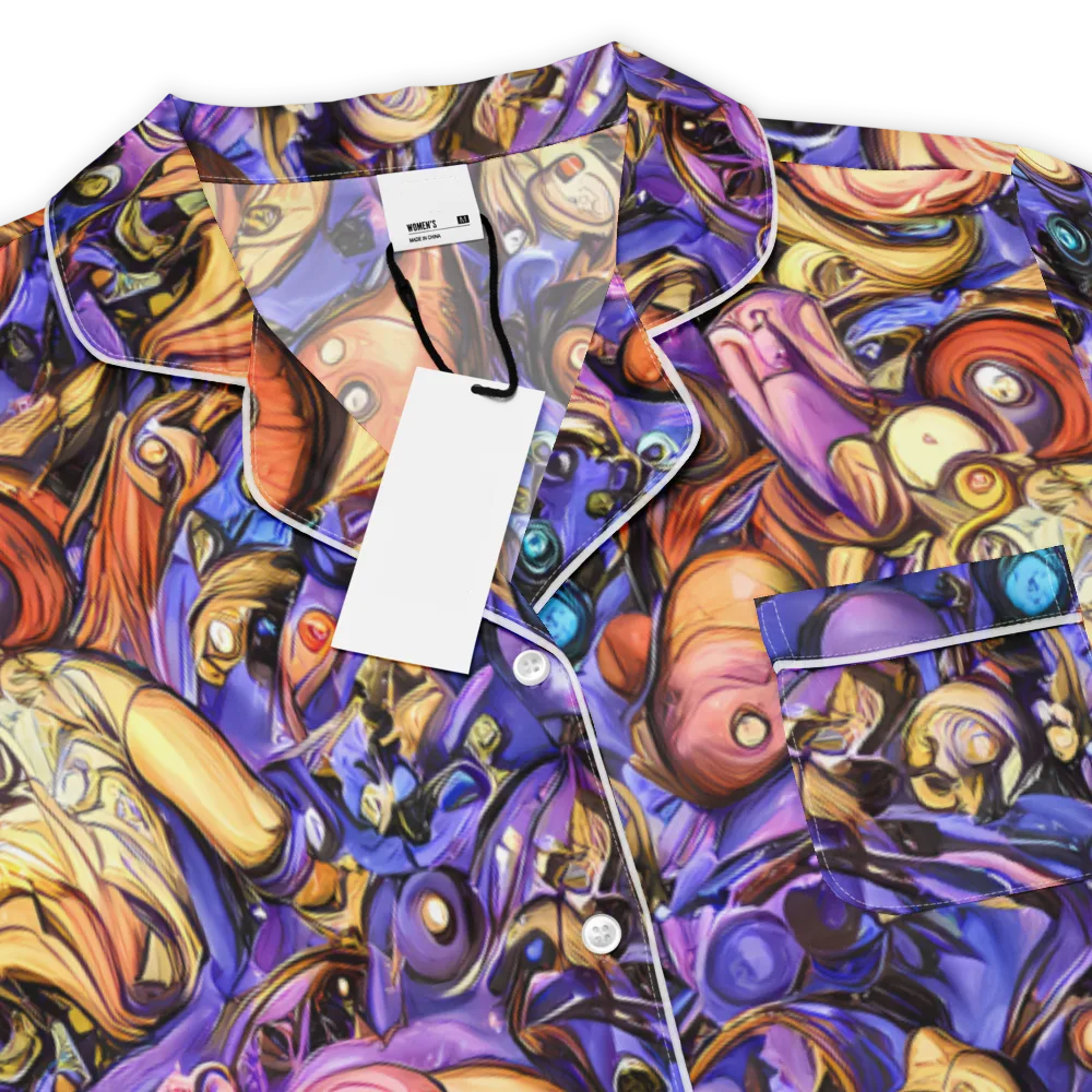 Prismatic Menagerie on Women's Short Sleeve Pajama Top — Product details