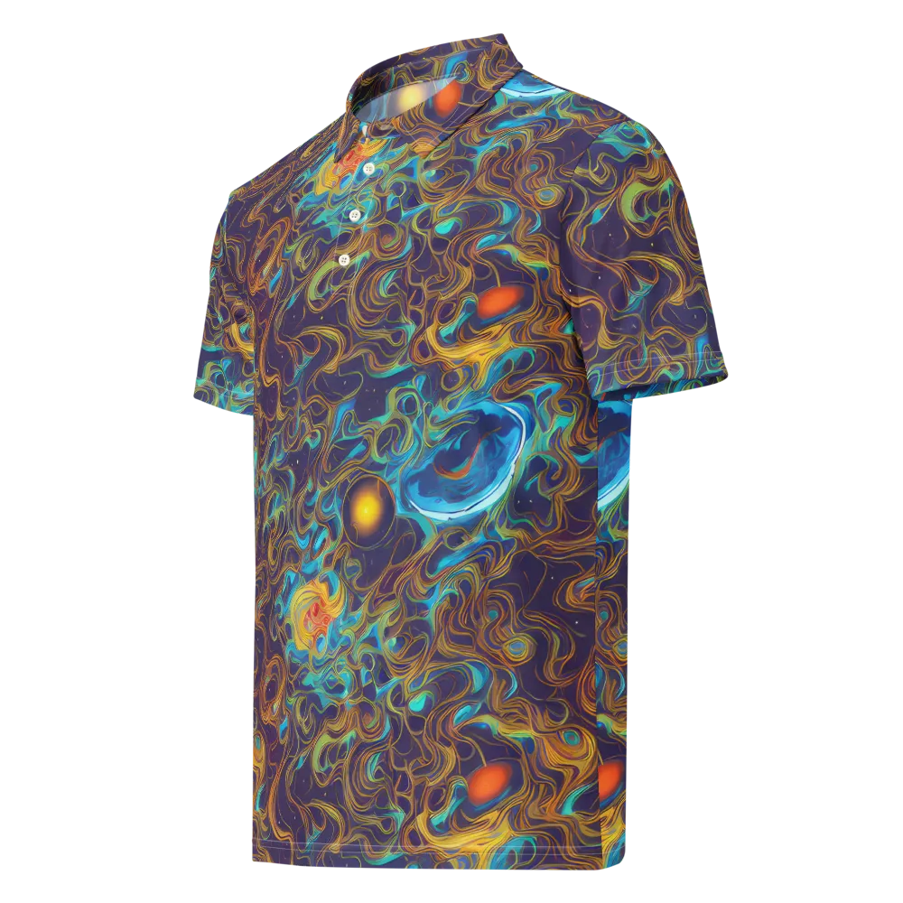 Indigo Gravity on Men's Slim Fit Polo Shirt — Left Front