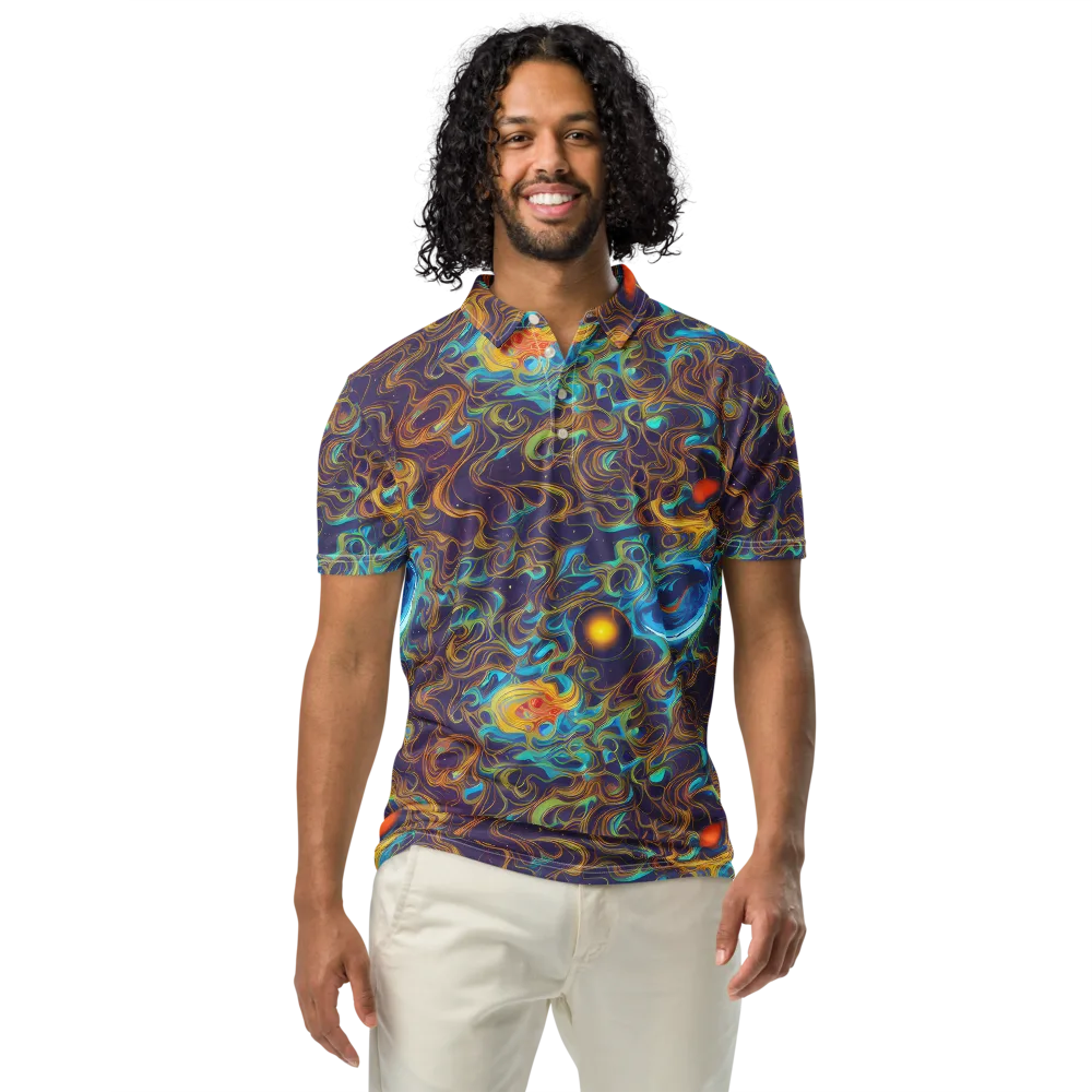 Indigo Gravity on Men's Slim Fit Polo Shirt — Front