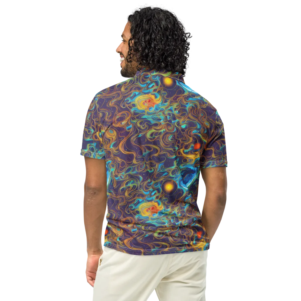 Indigo Gravity on Men's Slim Fit Polo Shirt — Back