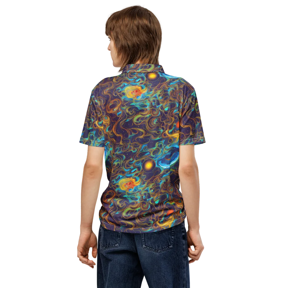 Indigo Gravity on Men's Slim Fit Polo Shirt — Back