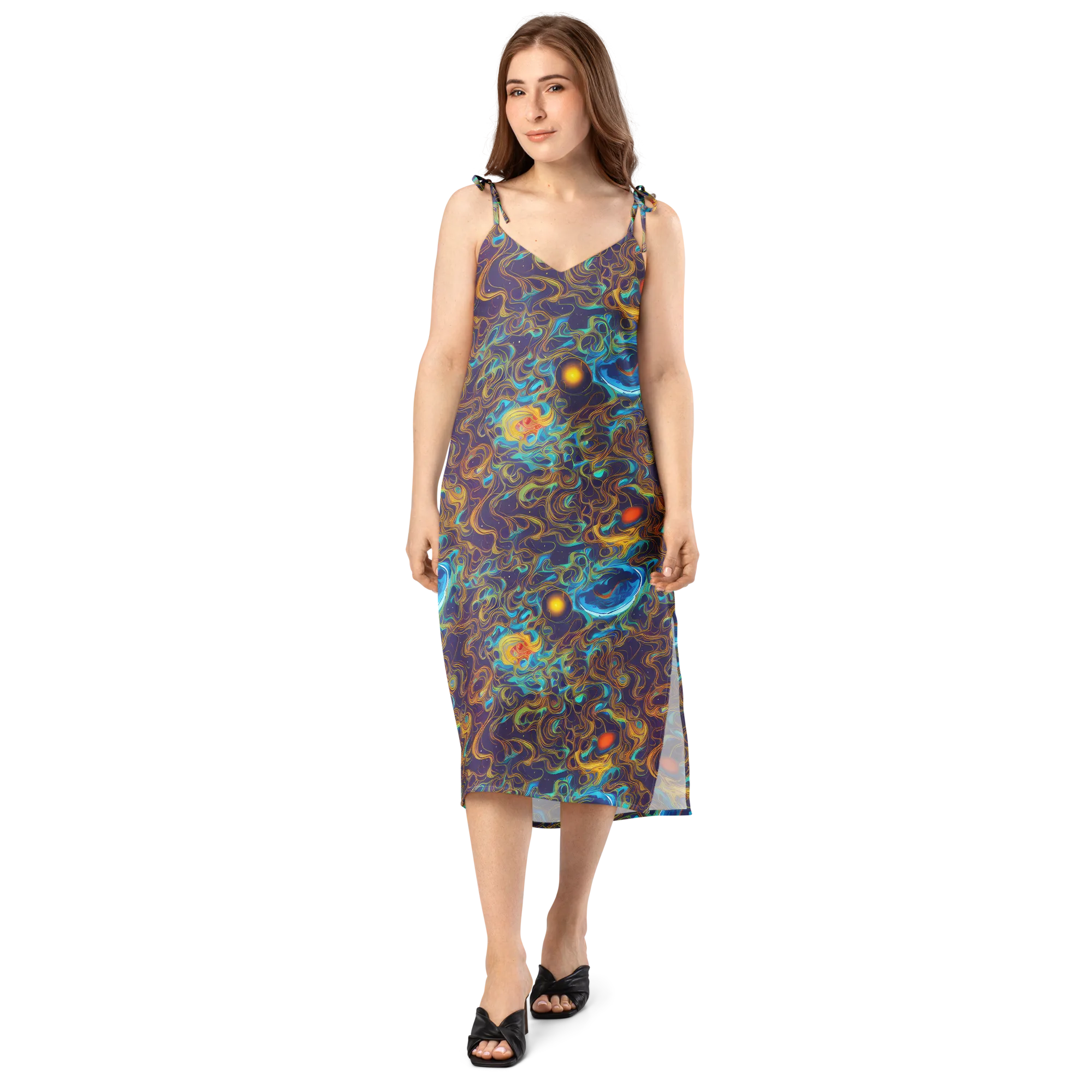 Indigo Gravity on Slip Dress — Front