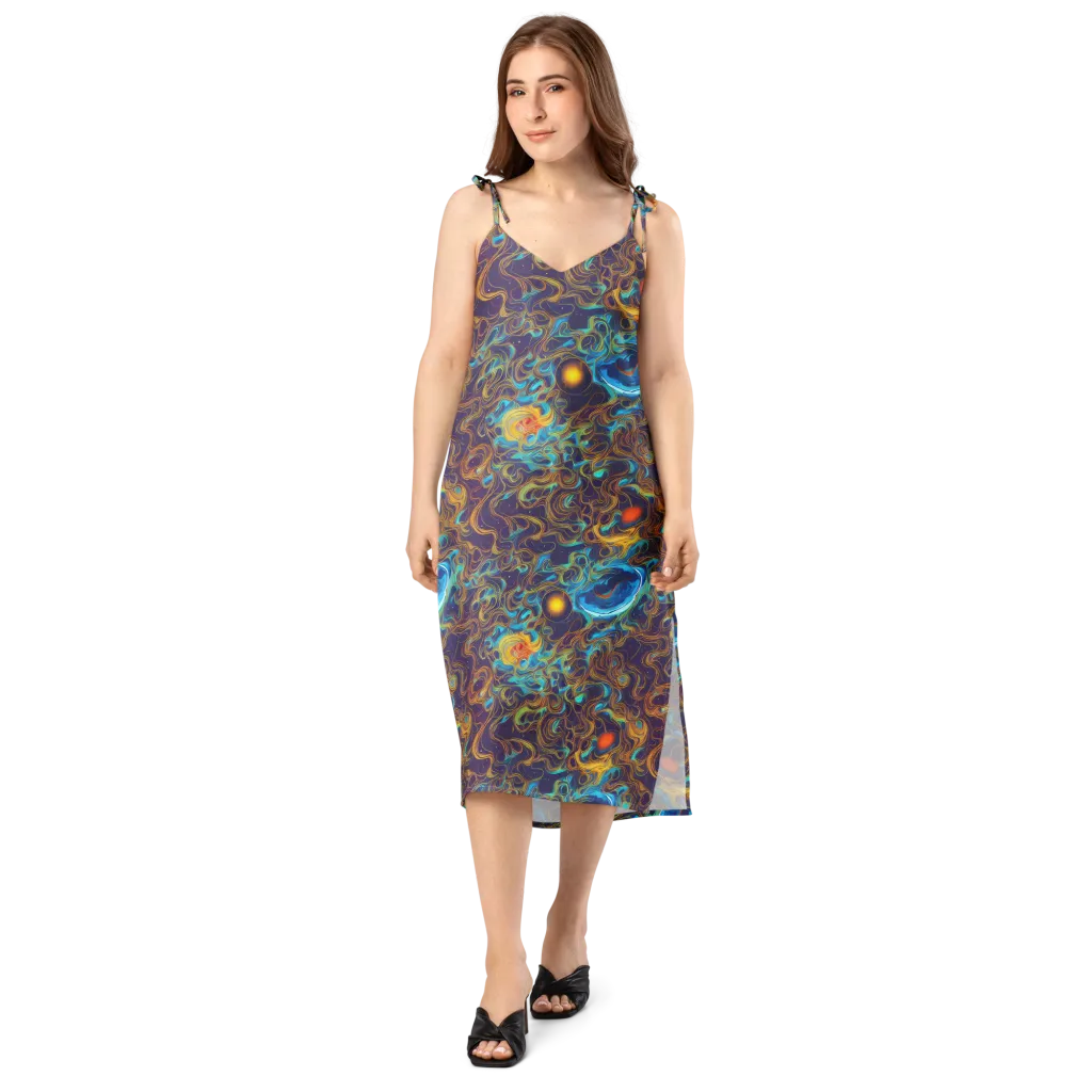 Indigo Gravity on Slip Dress — Front