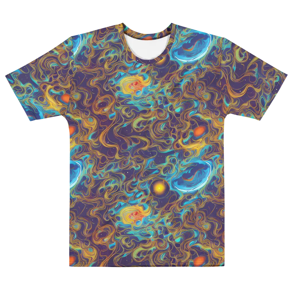 Indigo Gravity on Men's Cotton Crew Neck T-Shirt — Front