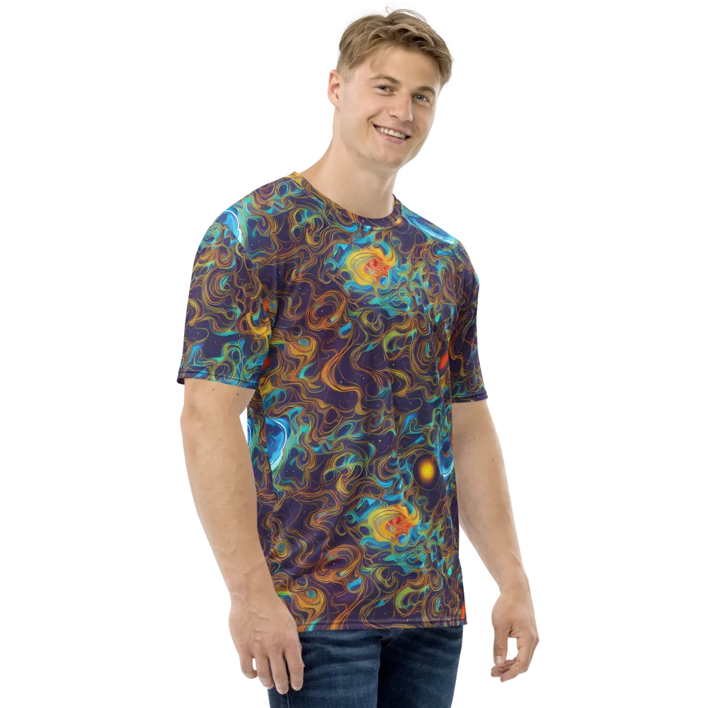 Indigo Gravity on Men's Crew Neck T-Shirt — Right