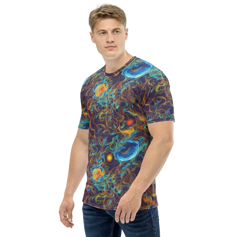 Indigo Gravity on Men's Crew Neck T-Shirt — Left