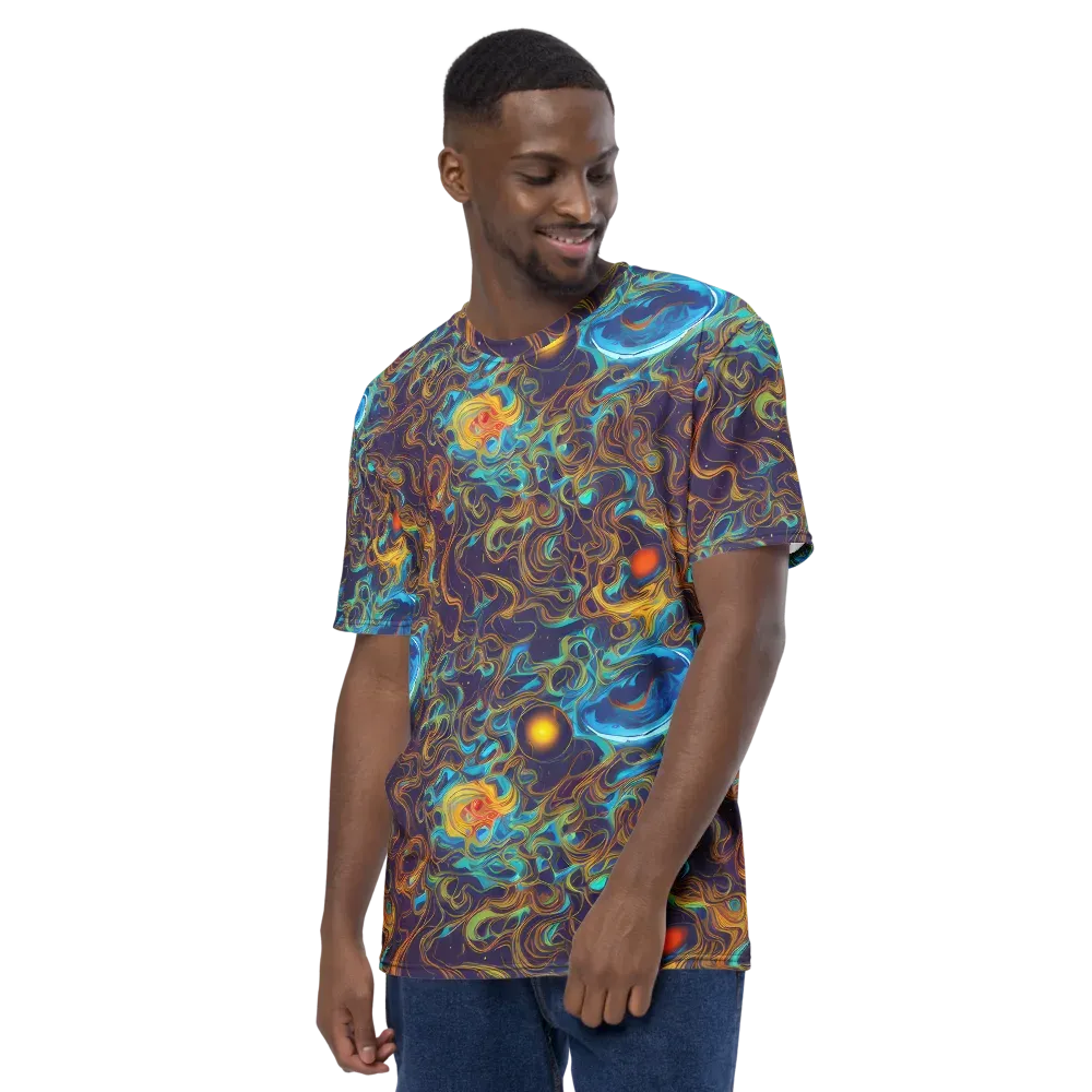 Indigo Gravity on Men's Crew Neck T-Shirt — Left