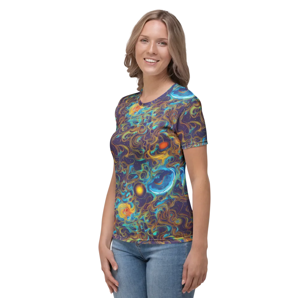 Indigo Gravity on Women's Crew Neck T-Shirt — Left