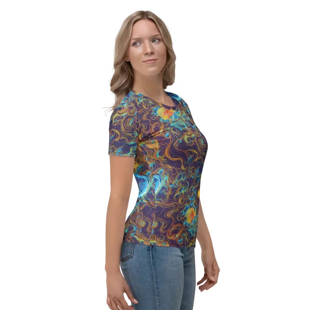 Indigo Gravity on Women's Crew Neck T-Shirt — Right