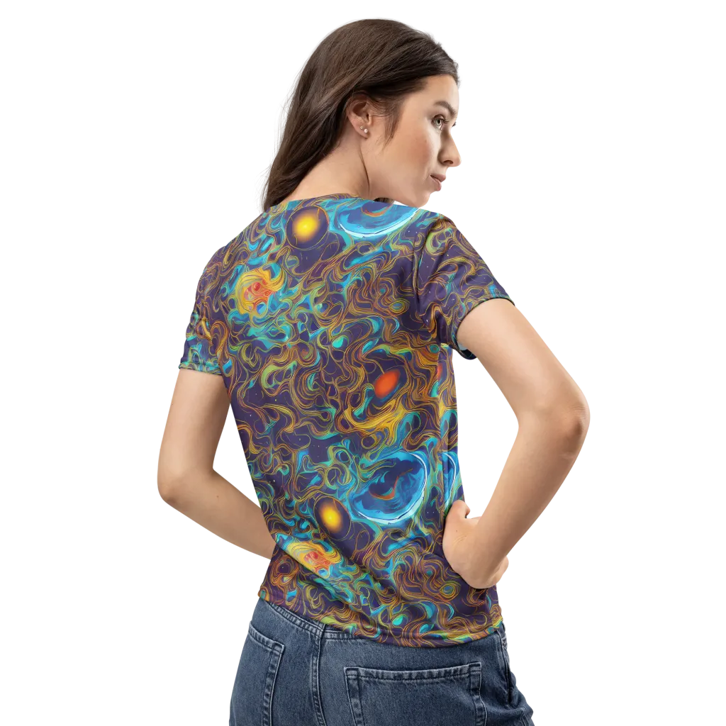 Indigo Gravity on Women's Crew Neck T-Shirt — Back