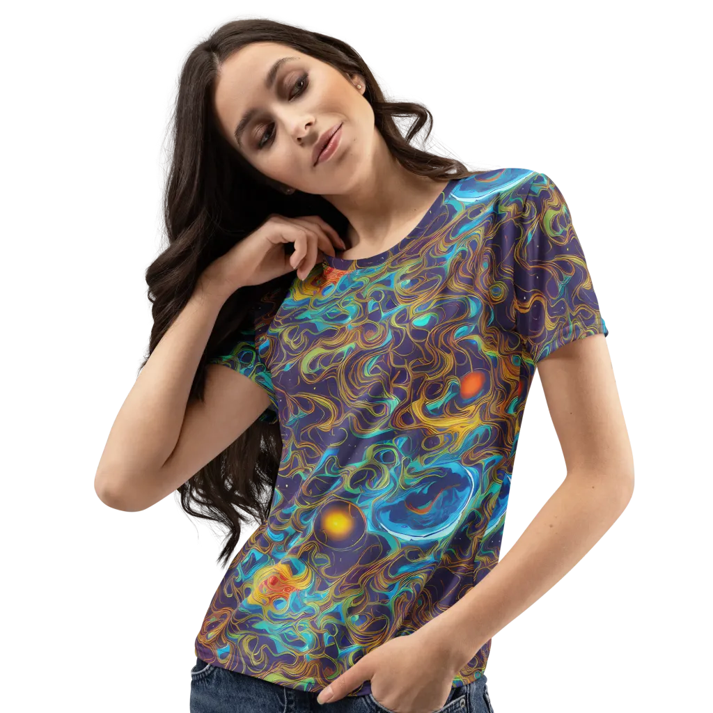 Indigo Gravity on Women's Crew Neck T-Shirt — Left Front