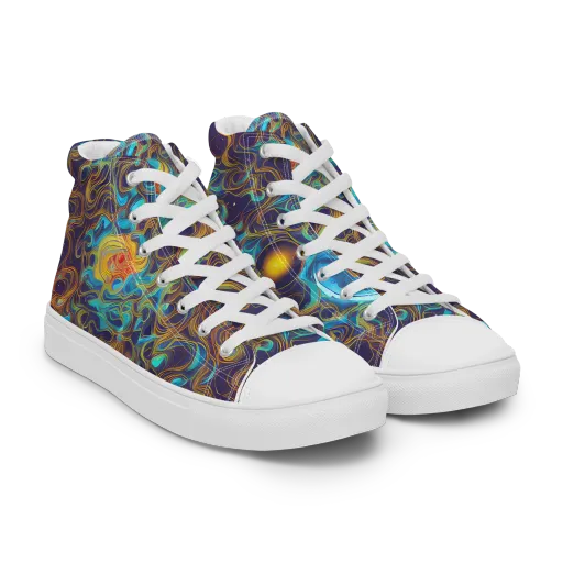 Indigo Gravity on a Women's High Top Canvas Shoes