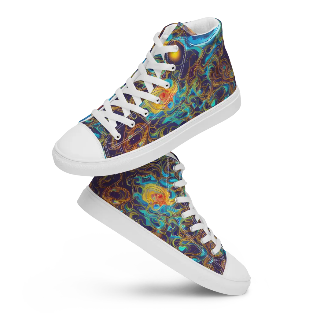 Indigo Gravity on Women's High Top Canvas Shoes — Front