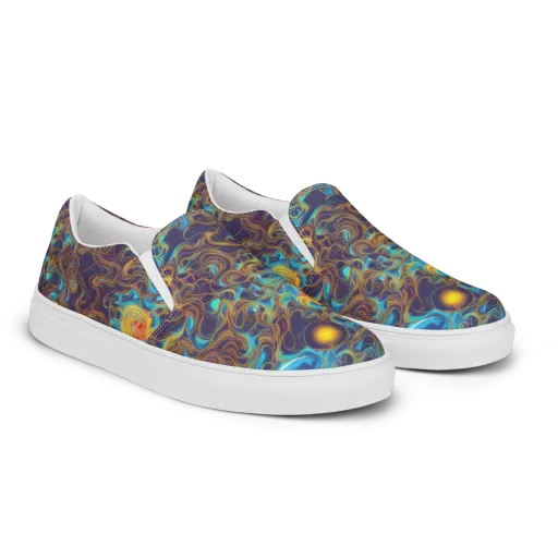 Indigo Gravity on a Men's Slip-On Canvas Shoes