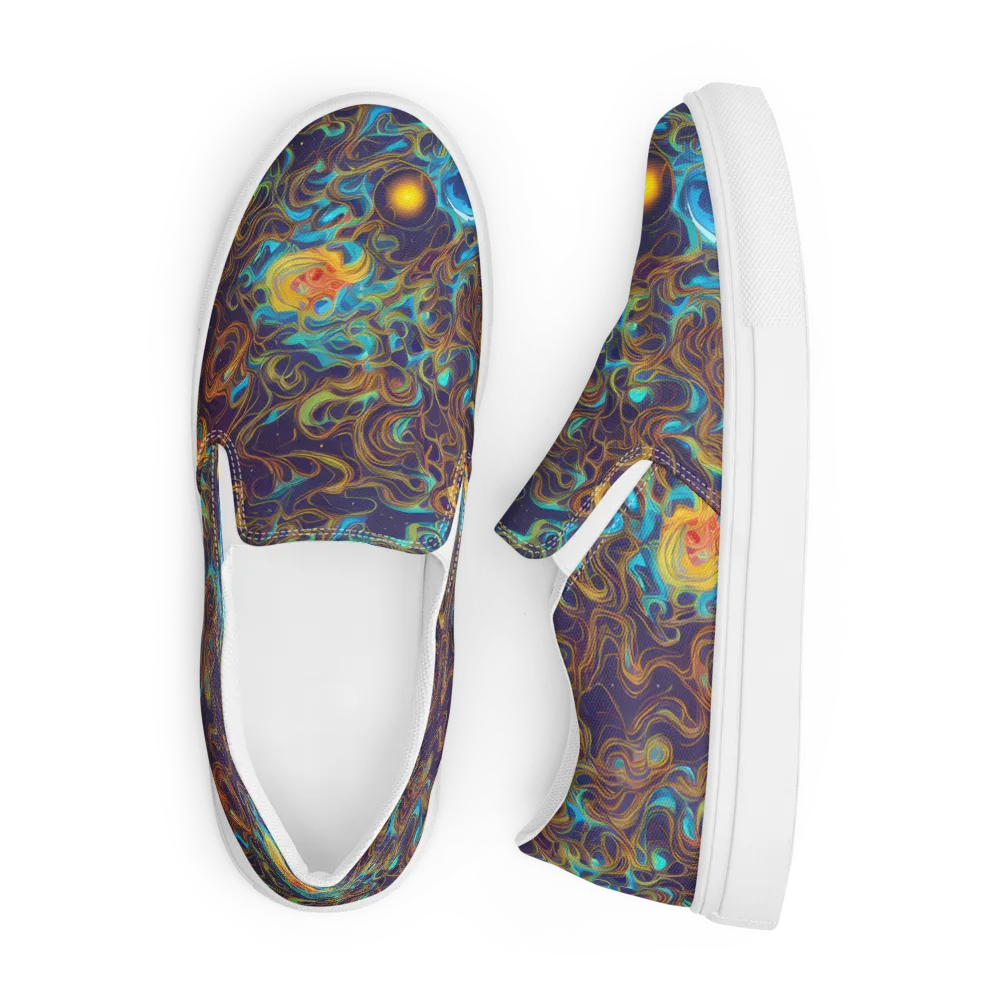 Indigo Gravity on Men's Slip-On Canvas Shoes — Front