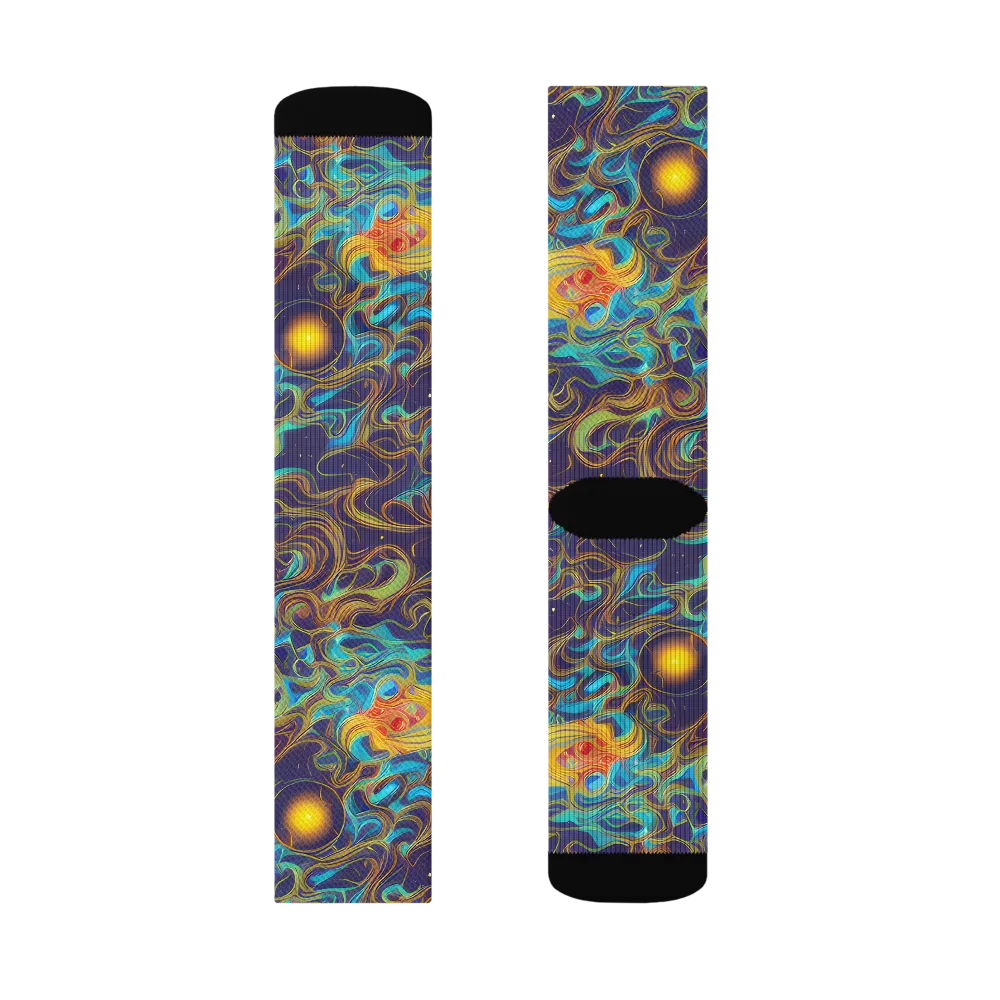 Indigo Gravity on Socks — Left Sock