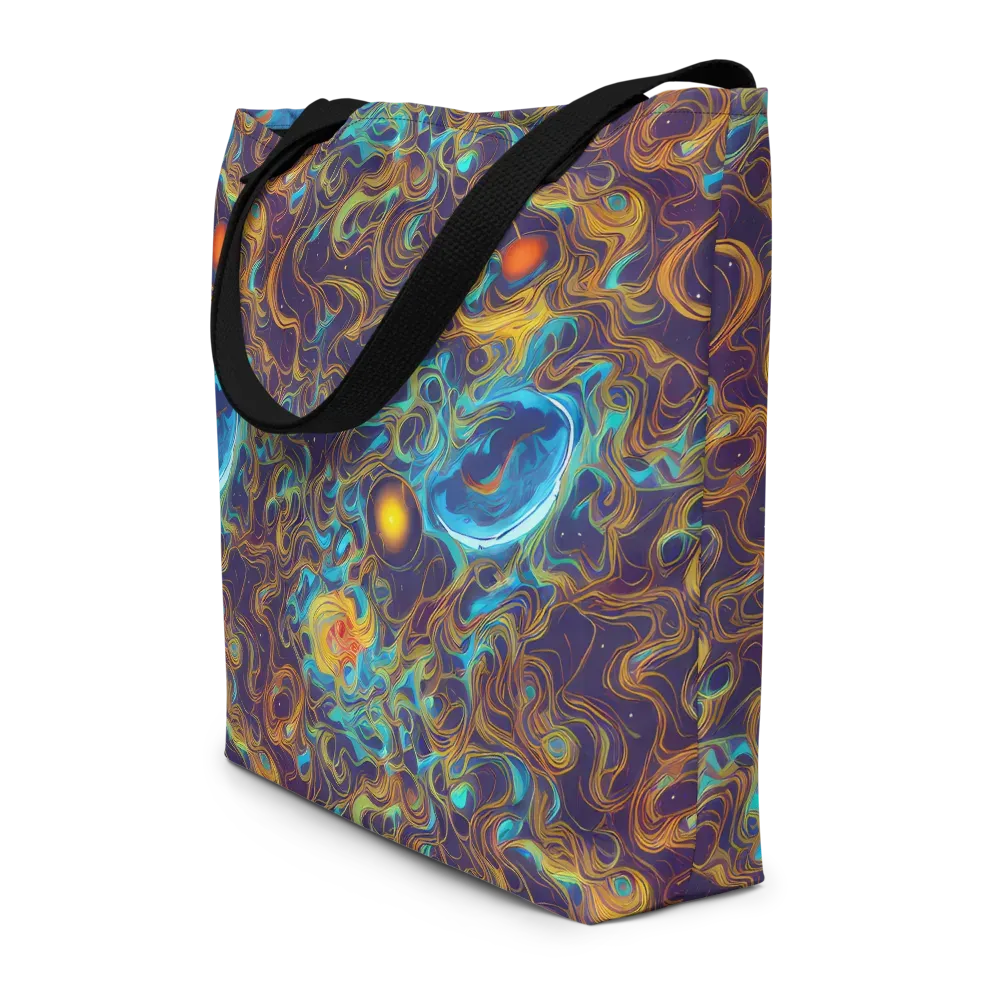 Indigo Gravity on Large Tote Bag W/ Pocket — Front