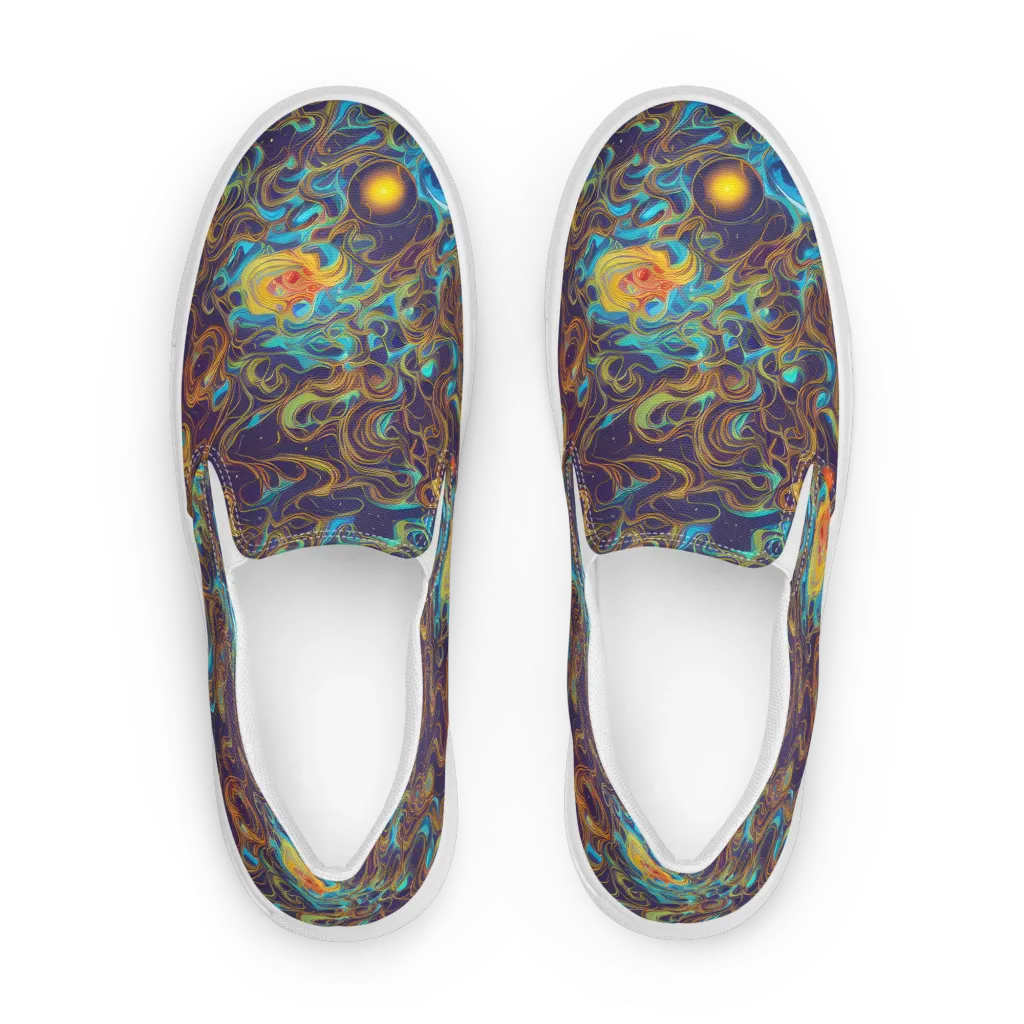 Indigo Gravity on Women's Slip-On Canvas Shoes — Front