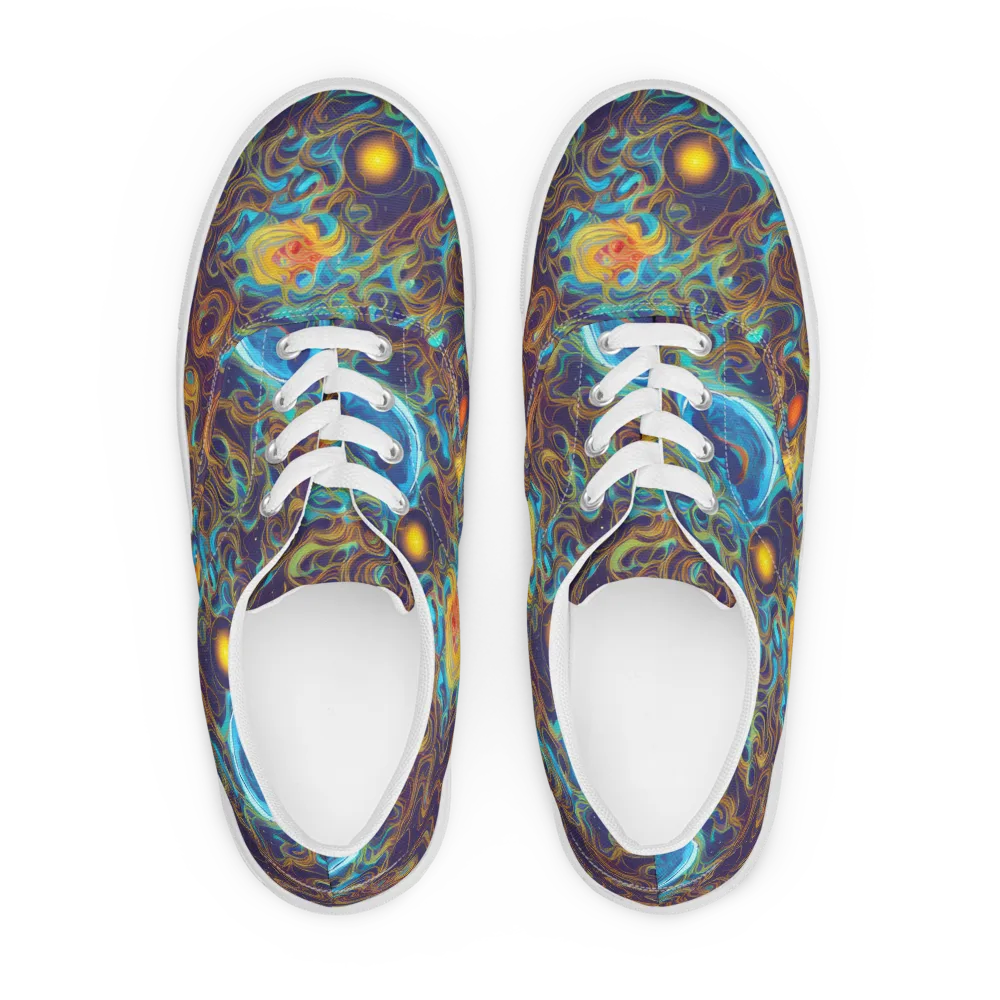 Indigo Gravity on Men's Lace-Up Canvas Shoes — Front