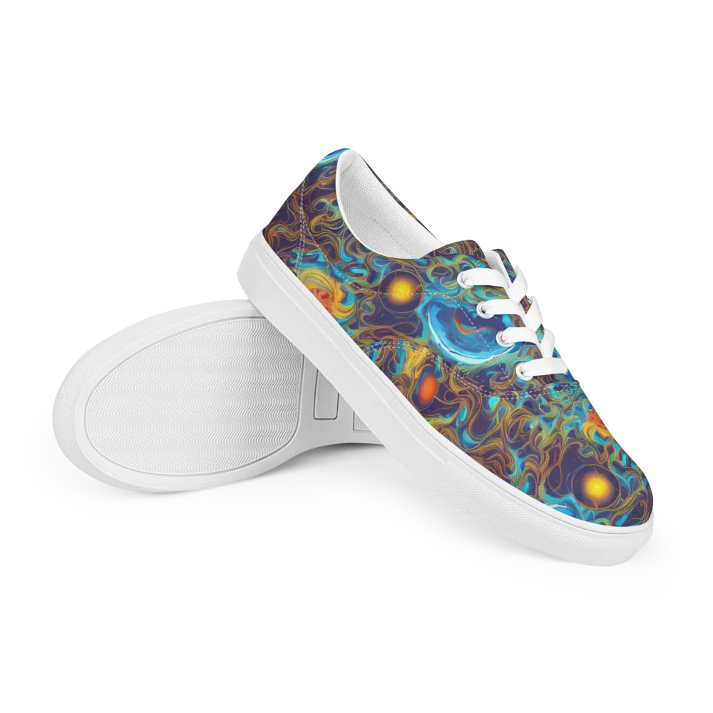 Indigo Gravity on Men's Lace-Up Canvas Shoes — Right Front