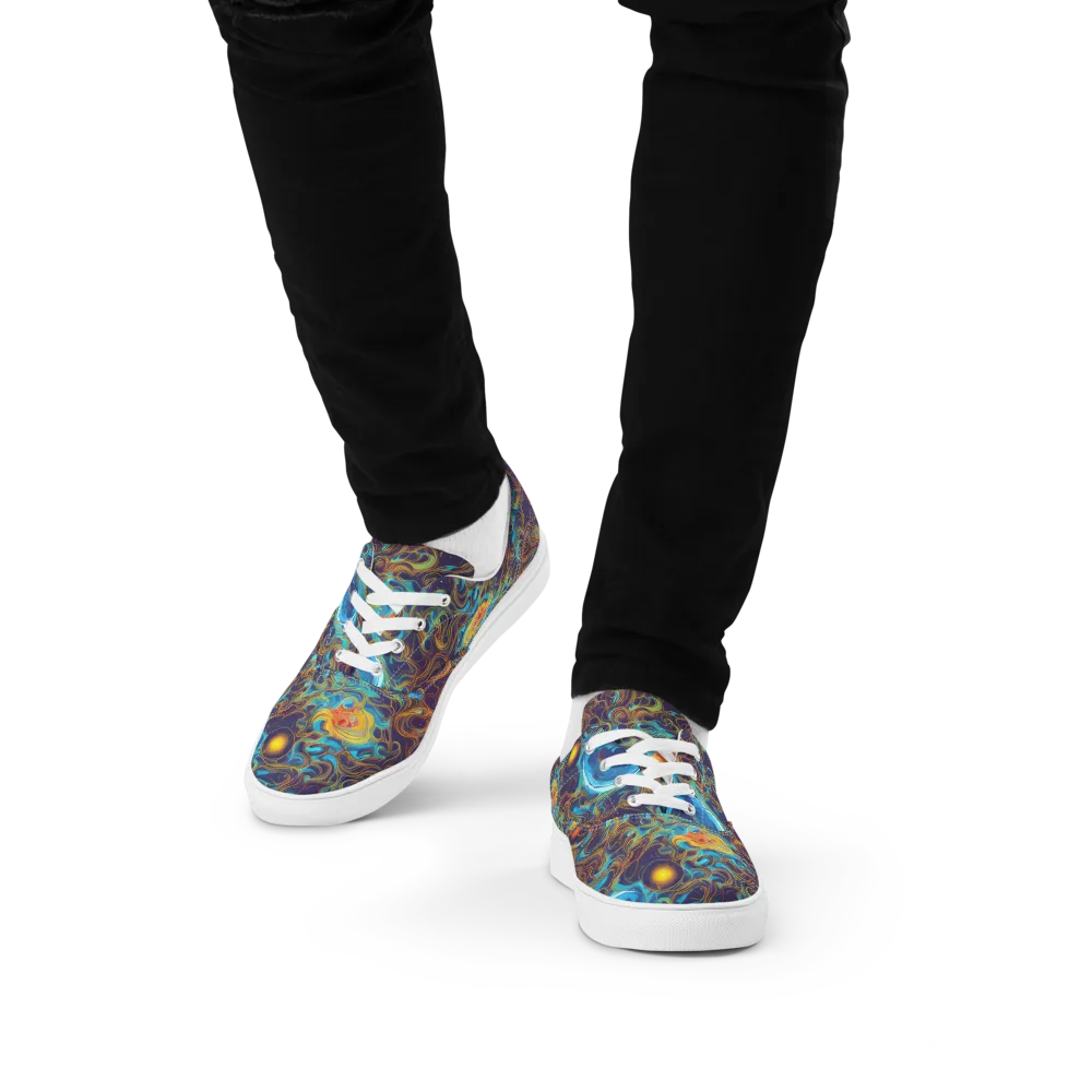 Indigo Gravity on Men's Lace-Up Canvas Shoes — Front