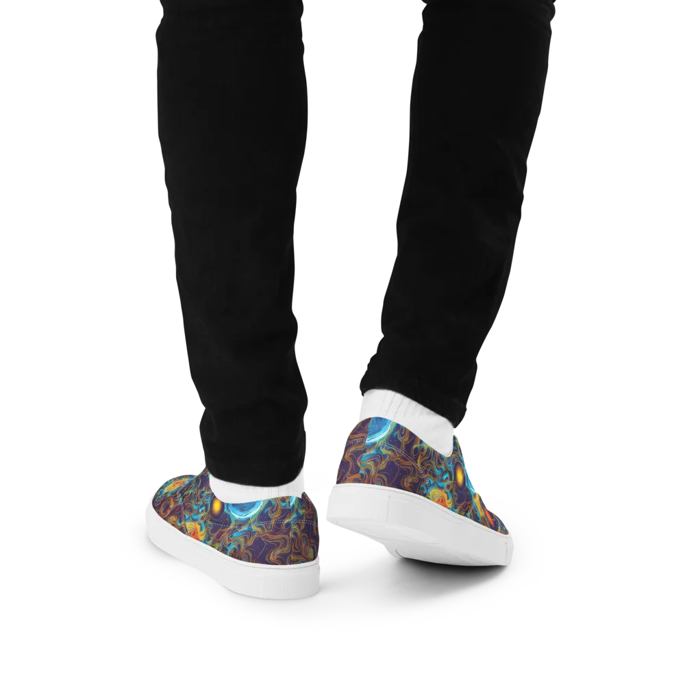 Indigo Gravity on Men's Lace-Up Canvas Shoes — Back