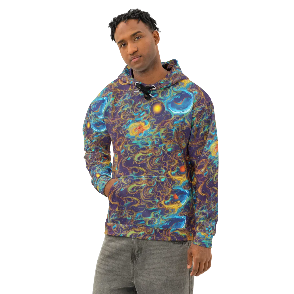 Indigo Gravity on Cotton Hoodie — Left Front