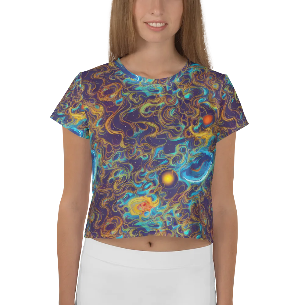 Indigo Gravity on Crop Tee — Front