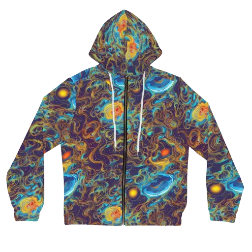 Indigo Gravity on a Women's Full-Zip Hoodie