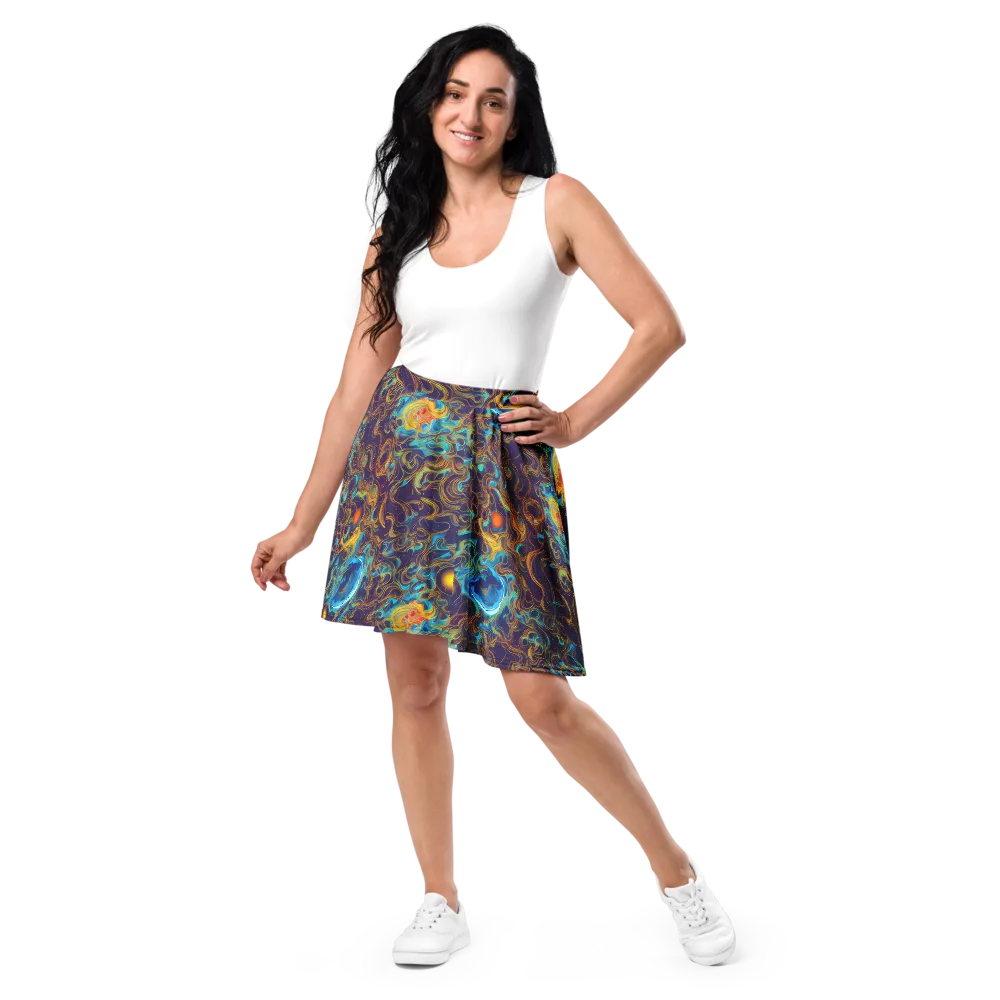 Indigo Gravity on Skater Skirt — Front