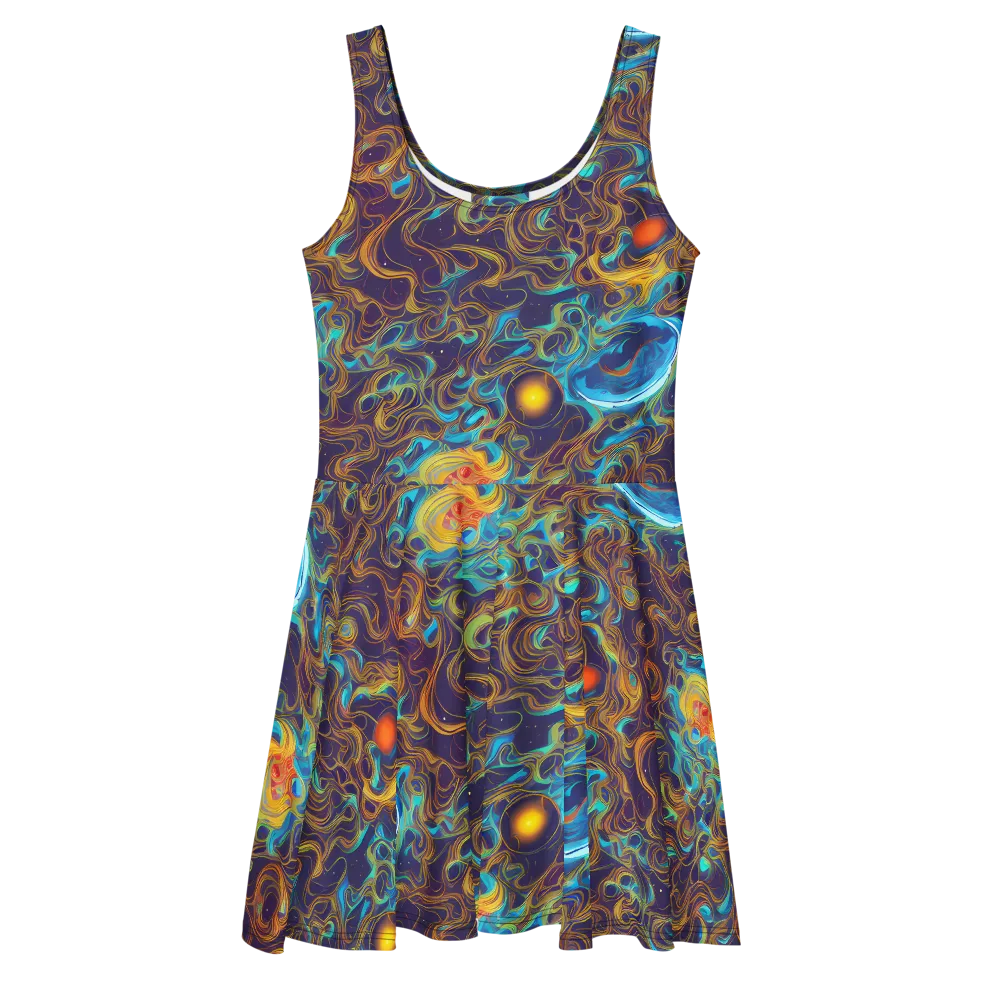 Indigo Gravity on Skater Dress — Front