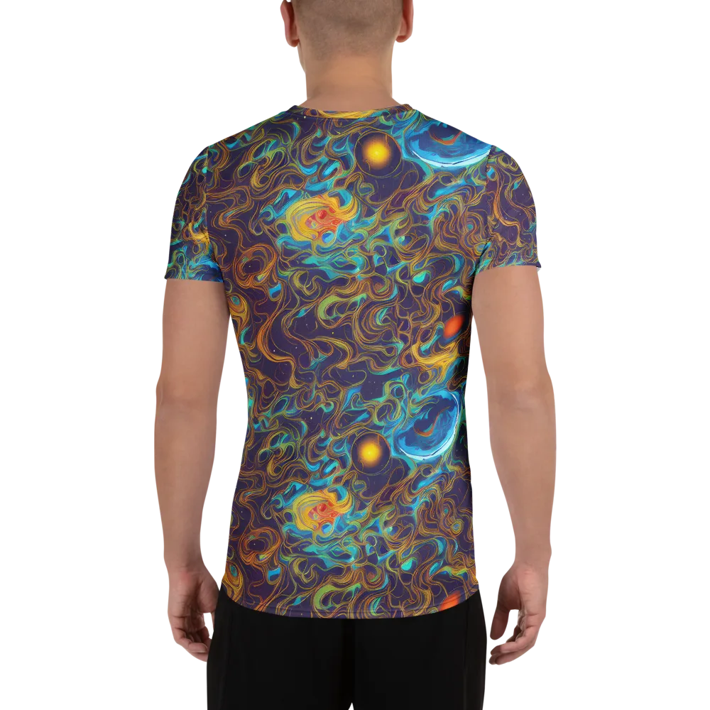 Indigo Gravity on Men's Athletic T-Shirt — Back