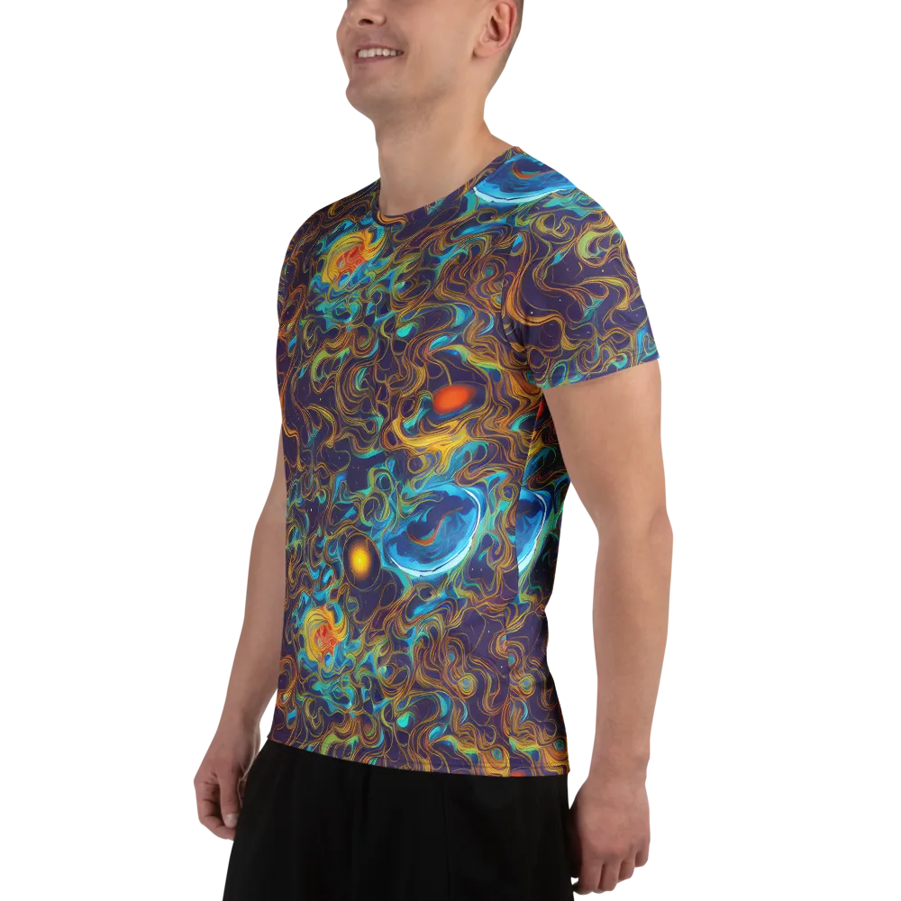 Indigo Gravity on Men's Athletic T-Shirt — Left