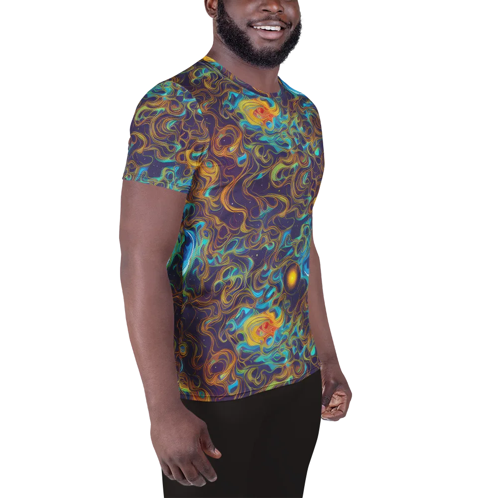 Indigo Gravity on Men's Athletic T-Shirt — Right