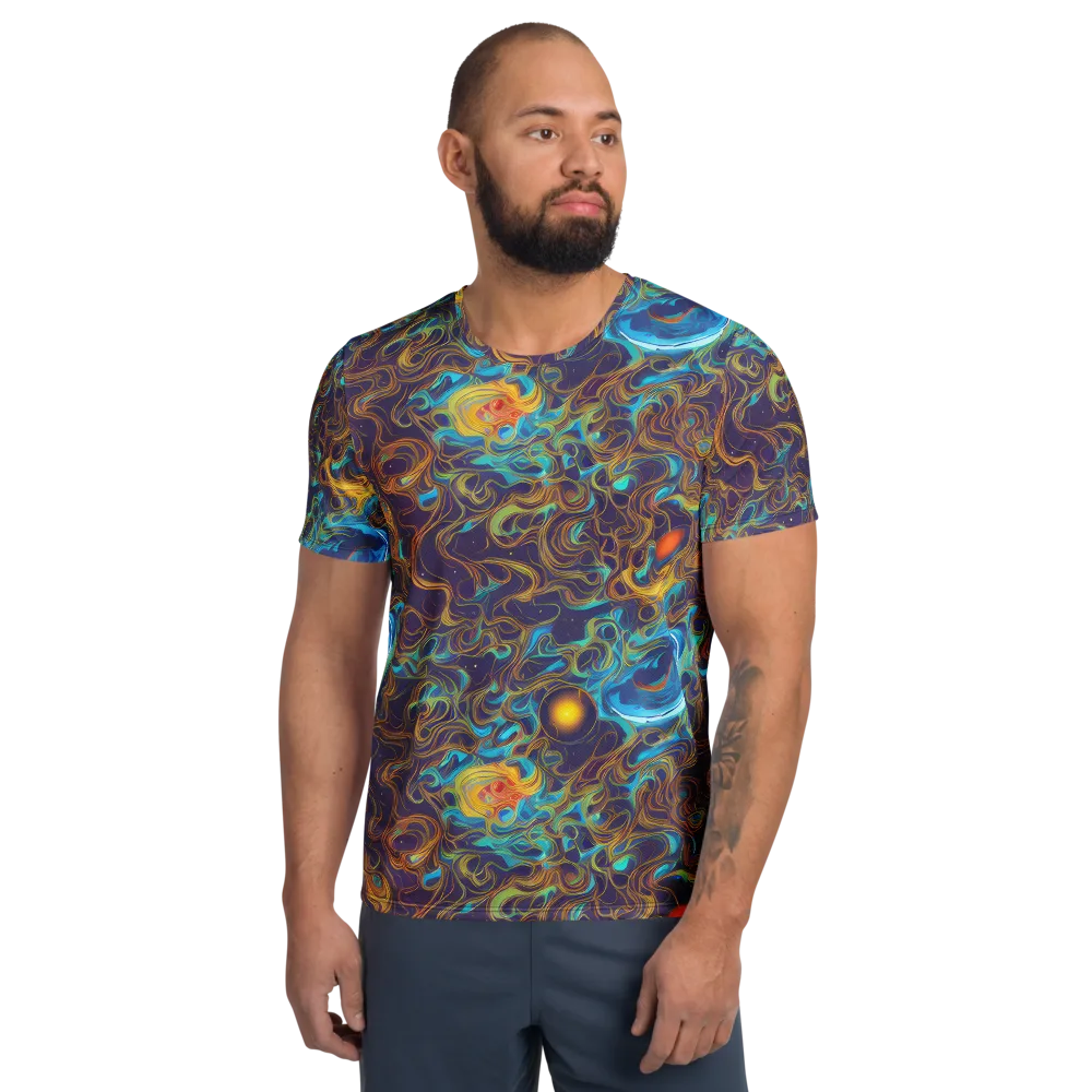 Indigo Gravity on Men's Athletic T-Shirt — Front